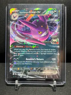 Team Rocket's Crobat ex 122/182 Double Rare Holo Pokemon 2025 Destined Rivals NM - Image 1