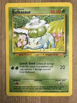 Pokemon TCG Bulbasaur Base Set 2 67/130 Regular Unlimited Common LP - Image 1