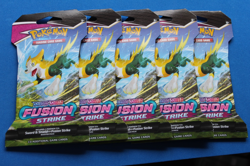 POKEMON SWORD & SHIELD FUSION STRIKE HANGER BOOSTER PACKS 5 PACKS - Image 1