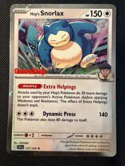 2025 Pokemon Journey Together Hop's Snorlax Gamestop Exclusive Stamped #117 - Image 1