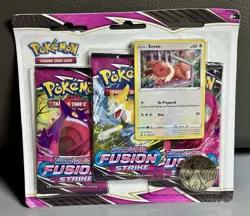 Pokemon TCG SWSH Fusion Strike 3 Pack Blister Booster Eevee Promo New Sealed 820650809200 - Image 1
