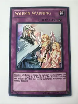 Yugioh Solemn Warning DREV-EN077 Ultra Rare 1st Ed LP - Image 1