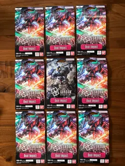 GUNDAM CARD GAME Dual Impact Sleeved Booster Packs x 9 Sealed - GD02 English - Image 1