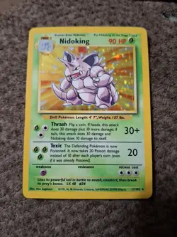 Pokemon TCG Nidoking Base Set Holo Unlimited Rare Card 11/102 NM Condition - Image 1