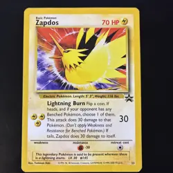 Zapdos Rare Pokemon Card 2000 - Black Star Promo Card 23 - Image 1
