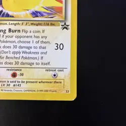 Zapdos Rare Pokemon Card 2000 - Black Star Promo Card 23 - Image 5