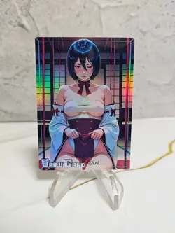 Mikasa Ackerman Trading Card Waifu Goddess Story Anime Girl holo Karte Manga - Image 1
