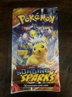 1x Pokemon Scarlet And Violet Surging Sparks Factory Sealed 10 Card Booster Pack - Image 1