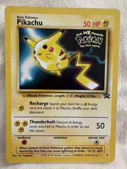 Pokemon TCG Black Star Pikachu Movie Promo Card WoTC 1999 NM Free Shipping - Image 1