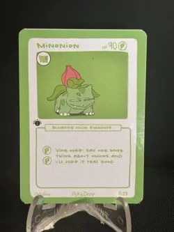 Pokederp 1st Edition Minonion - Ivysaur 8/25 Pokemon Derpy Card #X - Image 1