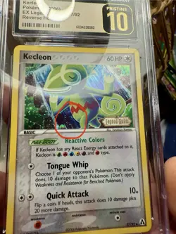 Pokemon TCG Kecleon 37 Reverse Holo *SWIRL* Legend Maker CGC PRISTINE 10 *POP 2* - Image 3