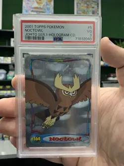Pokemon Topps Johto Series 1 Noctowl Hologram 5/9 PSA 3 Pop 1 - Image 1