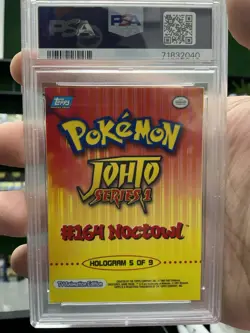 Pokemon Topps Johto Series 1 Noctowl Hologram 5/9 PSA 3 Pop 1 - Image 2
