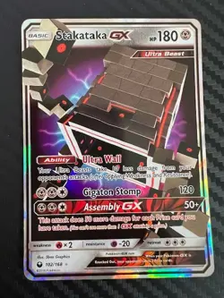 Pokemon TCG Stakataka GX 102/168 SM: Celestial Storm Ultra Rare LP/MP - Image 1