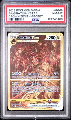 2023 POKEMON SWORD & SHIELD CROWN ZENITH SECRET FULL ART/GIRATINA VSTAR PSA 8 - Image 1