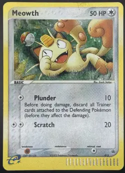 Pokemon TCG Meowth Holo Black Star Promo E Reader 013 MP - Image 1