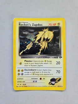 Pokemon TCG Rocket's Zapdos 15/132 Holo Rare Gym Challenge - Image 1