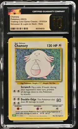 CGC 10 PRISTINE Chansey 015/034 TCG Classic Venusaur Deck Pokemon 2023 - Image 1