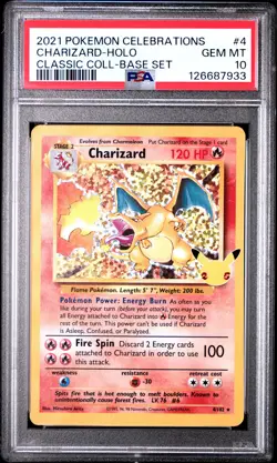 2021 POKEMON CELEBRATIONS CLASSIC COLL #4 CHARIZARD-HOLO PSA 10 - Image 1