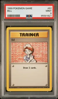 1999 POKEMON BASE SET UNLIMITED #91 BILL PSA 9 - Image 1