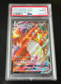 Charizard VMAX Full Art Holo PSA 10 Gem Mint 20/189 2020 Pokemon Darkness Ablaze - Image 1