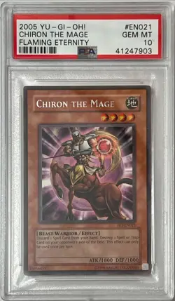 Yu-Gi-Oh! PSA 10 GEM-MT 'Chiron The Mage' FET-EN021 ~SILVER LETTER RARE~ ONE-POP - Image 1