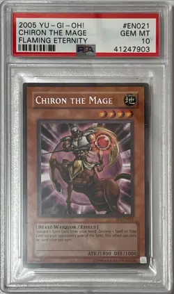Yu-Gi-Oh! PSA 10 GEM-MT 'Chiron The Mage' FET-EN021 ~SILVER LETTER RARE~ ONE-POP - Image 2