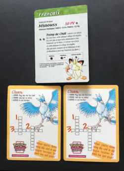 3 X Pokemon Wizards Promo Insert Extra Cards Meowth Kanto Birds Zapdos Moltres - Image 1