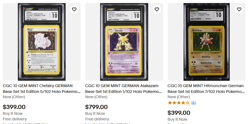 3 German CGC 10 Pokemon Cards Reserved - Image 1