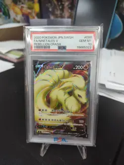 PSA 10 Ninetales V 098/096 SR Rebellion CRash Japanese Pokemon Card - Image 1