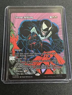 FOIL SAVAGE BEATING (BORDERLESS) Marvel Universe Magic MTG - Image 1