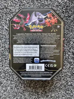 Pokemon TCG Crown Zenith Galarian Moltres Tin x4 - Sealed - Image 3