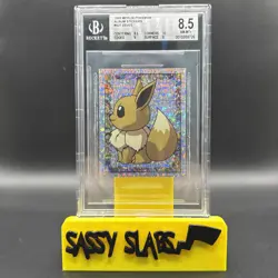 BGS 8.5 Eevee #S21 Merlin Prism / Holo Rare - Pokemon Sticker - 1999 - Image 1
