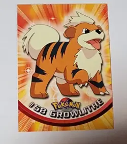 1999 Topps Pokemon Blue Logo TV Animation Edition Growlithe #58 NM - Image 1