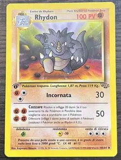 Rhydon 45/64 Italian 1st Edition Base Set Jungle Pokemon TCG WOTC LP - Image 1