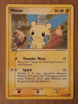 Minun 12/17 Pokemon League POP Series 1 NM-MT See Pictures - Image 1