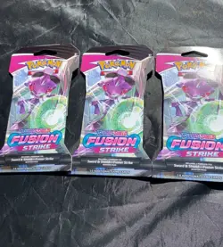 3X Pokemon TCG: Sword and Shield Fusion Strike Booster Pack, NEW, SEALED - Image 1