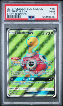 PSA 9 Shuckle GX Full Art 195/214 Lost Thunder Pokemon - Image 1