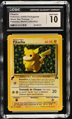CGC 10 GEM MINT Pikachu Black Star Promo 1 Pokemon World Collection Card - Image 1