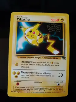 Pokemon Pikachu Promo Rare Card WoTC Promo Kids WB Pokemon The First Movie - Image 1