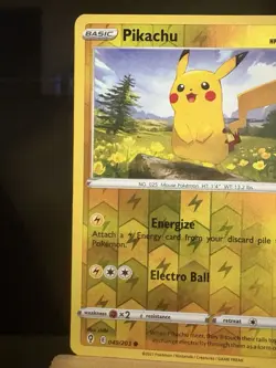 PIKACHU - 49/203 Evolving Skies - NM/LP - Reverse Holo Common - Pokemon TCG Card - Image 2