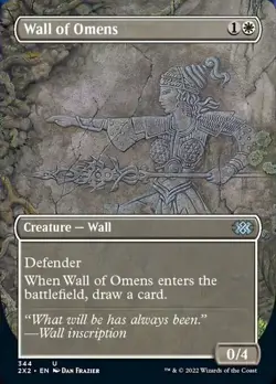 Wall of Omens x1 1x FOIL Borderless Double Masters 2022 NM MTG - Image 1