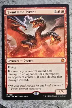 Magic: The Gathering - Foundation - Twinflame Tyrant 0097 Mythic Rare - NM - Image 1