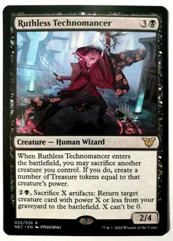 MTG Kamigawa Neon Dynasty 'Ruthless Technomancer' Rare - #035 - VLP - Image 1