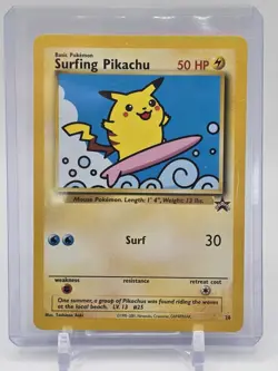 Pokemon Surfing Pikachu 28 Black Star Promo Vintage WOTC NM TCG - Image 1