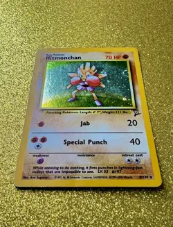 Pokemon TCG ⎯Hitmonchan⎯ SWIRLS! 𝄅 Holo Unlimited+Rare 𝄅 Base 2 𝄅 №. 8/130 ⍣ - Image 5