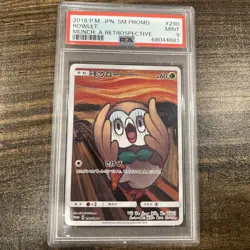 Pokemon Rowlet Scream Munch Retrospective JPN Full Art Promo 290/SM-P PSA 9 Mint - Image 1