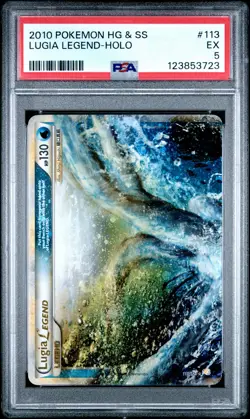 2010 POKEMON HEARTGOLD & SOULSILVER #113 LUGIA LEGEND-HOLO PSA 5 - Image 1