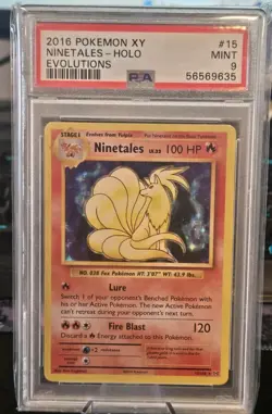 2016 Pokemon XY Evolutions Ninetales Holo #15 PSA 9 - Image 1