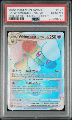 Pokemon! PSA 10 Whimsicott VSTAR 175/172 - Secret Rainbow - Brilliant Stars - Image 1